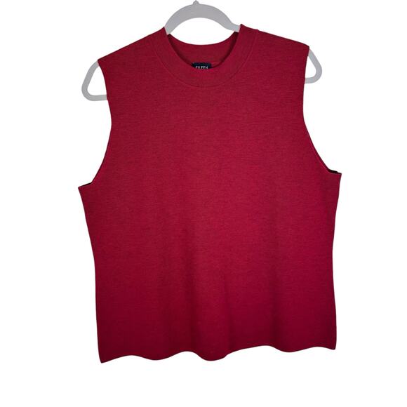 Eileen Fisher Sweaters - Eileen Fisher Woman Red 100% Wool Crew Neck Sleeveless Tight Knit Sweater Sz 1X